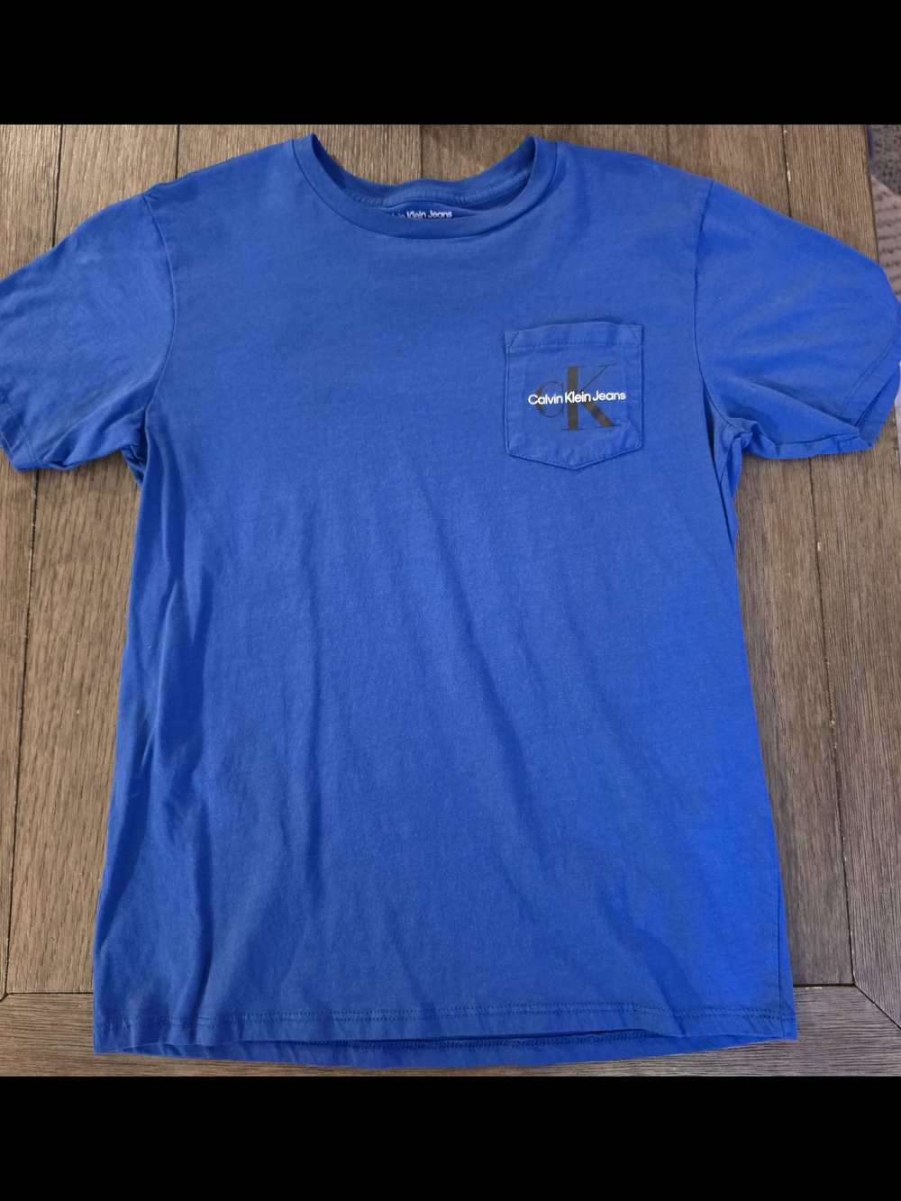 Calvin Klein Jeans Kid's Cobalt‎ Blue Short-Sleeve Pocket Tee Size 14/16